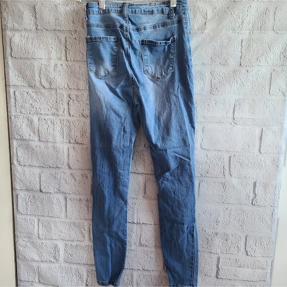 SHEIN Light Wash Distressed High Rise Jeans Size XS - Picture 2 of 12